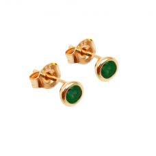 Auksiniai auskarai su smaragdais